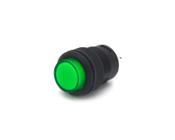 Chave Push-Button com 4 Terminais e com Trava e Led Verde 3A/250Vac Desliga/Liga - R16-503AD