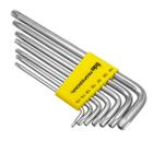 Chave Torx T10 A T40 Jogo C/ 7 Peças Tipo L C/ Furo Guia