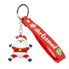 Chaveiro Fofo Personalizado Natalino Papai Noel 3D Argola