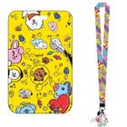 Chaveiro Kawaii BT21 Cooky - Porta Cartão e ID com Capa Protetora Anti-Perda