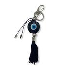 Chaveiro Olho Grego 16 Cm Murano Preto Pompom - Lua Mística - 100% Original - Loja Oficial