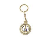 Chaveiro redondo dourado nossa senhora aparecida strass