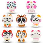 Chaveiro Squishies Toys Anboor Cat Slow Rising, pacote com 8 unidades