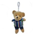 Chaveiro Urso de Pelúcia - Roupa Listrada - 14cm - 1 unidade - Rizzo