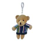 Chaveiro Urso de Pelúcia - Vestido Listrado - 14cm - 1 unidade - Rizzo