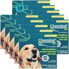 Chemital Plus Com4 Comprimidos ChemitecVermífugo Para Cães Kit Com 10 Cx