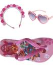 Chinelo barbie , minei e skye mais tiara e oculos infantil feminino , super kit para sua filha