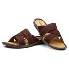 Chinelo Casual Masculino Couro Macio Despojado Versátil