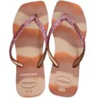 Chinelo de Dedo Feminino Casual Dia a Dia Praia Passeio Havaianas Slim Square Glitter Party