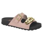 Chinelo  Feminino Casual Com Fivela e Corrente Dourada Moleca 5436.418