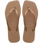 Chinelo Feminino Dedo Havaianas Slim Square Logo Metallic