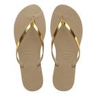 Chinelo Feminino Havaianas Metallic Areia Dourada