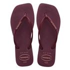 Chinelo Feminino Havaianas Slim Square Logo Pop Up Terra Roxa