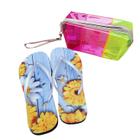 Chinelo Feminino Personalizado Estampado Borracha + Necessaire Transparente Colorida