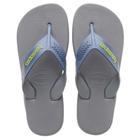 Chinelo Havaianas Dynamic Cinza Aço com Azul Indigo