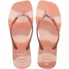 Chinelo Havaianas Feminino Quadrado Com Glitter Square Party Rosa