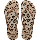 Chinelo Havaianas Feminino SLIM Animals 37/8 Bege Palha PAR