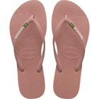 Chinelo Havaianas Feminino SLIM Brasil 37/38 Rosa Crocus