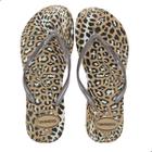 Chinelo Havaianas Slim Animals Rose Gold/Café