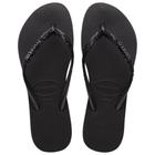 Chinelo Havaianas Slim Glitter II Preto com Cinza Dark