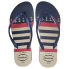 Chinelo Havaianas Slim Nautical Feminino - Bege/Marinho