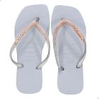 Chinelo Havaianas Slim Square Glitter Cinza/Gelo