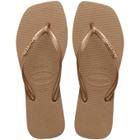 Chinelo Havaianas Slim Square Logo Metallic Bico Quadrado