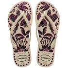 Chinelo Havaianas Slim Tucano Floral Colorido Praiano Primavera / Verão - Rosa e Bege