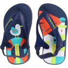 Chinelo infantil ipanema baby com elástico pássaros azul