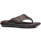 Chinelo Masc Pegada Tropical Couro Marrom Cravo 133159-02