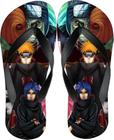 Chinelo Masculino Akatsuki Modelo Estampado Adulto Desenho Anime Estiloso Macio e Confortável