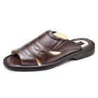 Chinelo Masculino Conforto Couro Marrom