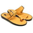 Chinelo Masculino Couro Rasteira Dedo Ranster Confortável Tam 43 Cor Whisky