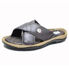 Chinelo Masculino de couro forrado 461 marrom