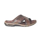 Chinelo Masculino Slide Em Couro Pegada Marrom