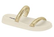 Chinelo Moleca 5507.101 Papete Com Tiras Metalizadas 5507101 Branco Off/ Dourado