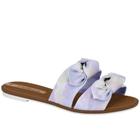 Chinelo Moleca feminino slide com laço tecido tie dye 5297.424 lilás