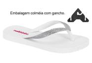 Chinelo Molekinha Gliter Branco/Prata Ref: 2364.400