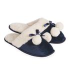 Chinelo Pantufa Feminina Rania Antiderrapante PomPom Azul Premium