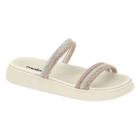 Chinelo Papete Feminina Moleca Slide Glamour Tiras Strass Brilhos Original 5469.135