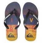 Chinelo Quiksilver Molokai Worldblock Volley Azul e Laranja