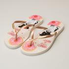 Chinelo rafitthy feminino - dog donut worry be happy cor: bege