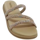 Chinelo Rasteirinha Beira Rio Feminino Tiras em Brilho Strass Glam