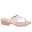 Chinelo Salto Bloco Couro Rosa Laser