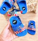 Chinelo Slide Bebê com Elástico Masculino Azul Capitão América