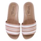 Chinelo Slide Beira Rio Conforto Listras Feminino