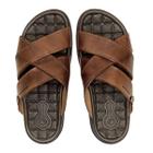 Chinelo Slide Casual Masculino Pegada Tiras Couro Estiloso Tendência Confortável Design Clássico