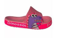 Chinelo Slide Infantil Masculino Personalizado Dinossauro Verão 2023 Rosa E Preto - Spacemanshoes