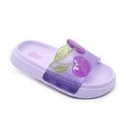 Chinelo Slide Infantil Plugt Menina Cereja Glitter Lilás