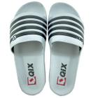 Chinelo Slide QIX Listras Basic - Branco e Preto